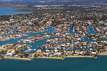 Aerial View of Raby Bay, Cleveland, Brisbane, Australia