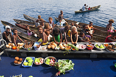 Boat Market with Fruits and Vegetables, Florida Islands, Solomon Islands