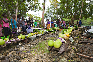 Telina Island Village Market, Marovo Lagoon, Solomon Islands