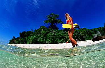 Skindiving, Skin diver, split image, Malaysia, Pazifik, Pacific ocean, Borneo, Lankayan