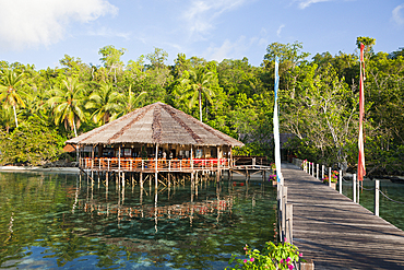 Restaurant of Papua Explorers Resort, Gam, Raja Ampat, West Papua, Indonesia