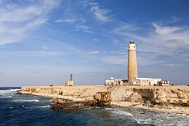 Lighthouse on Big Brother Island, Brother Islands, Red Sea, Egypt