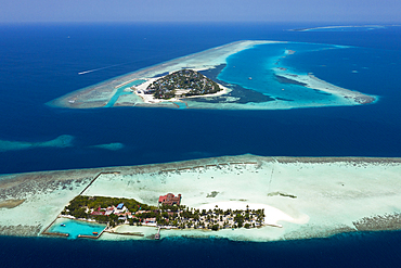 Vacation Island Ranveli and Inhabited Island Dhangethi, Ari Atoll, Indian Ocean, Maldives