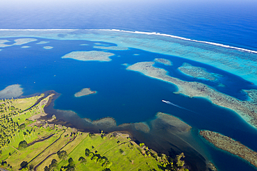 Aerial View of the South Coast of Tahiti, Tahiti, French Polynesia