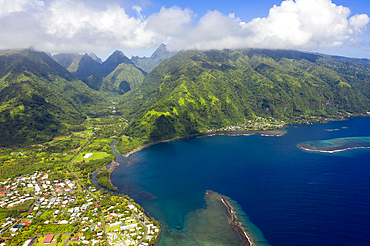 Tautira overlooking the Vaitephiha Valley, Tahiti, French Polynesia