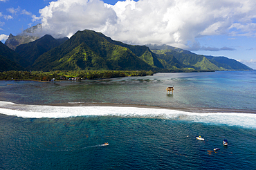 Aerial View of Teahupoo, Tahiti, French Polynesia