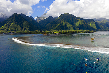 Aerial View of Teahupoo, Tahiti, French Polynesia