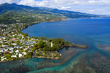 Aerial View of Point Venus, Tahiti, French Polynesia