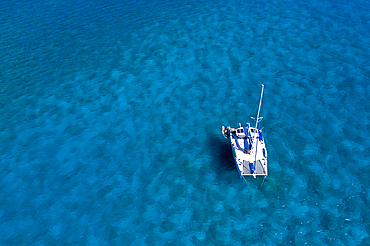 Catamaran at Fakarava Atoll, Tuamotu Archipel, French Polynesia