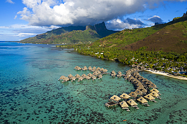 Tourist Resort with Water Bungalows, Moorea, French Polynesia