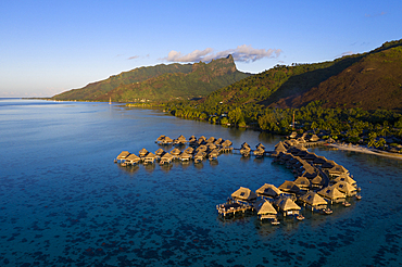 Tourist Resort with Water Bungalows, Moorea, French Polynesia