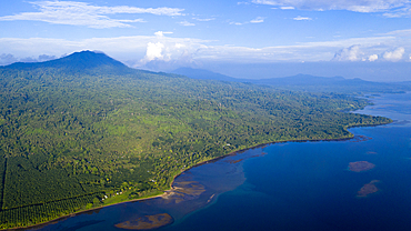 Aerial View of Coast of Kimbe Bay, New Britain, Papua New Guinea