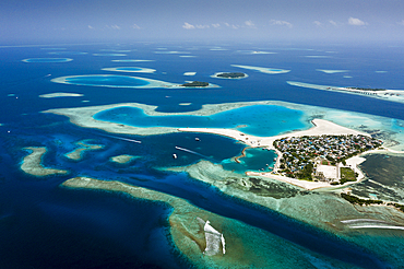 Inhabited Island Guraidhoo, South Male Atoll, Indian Ocean, Maldives