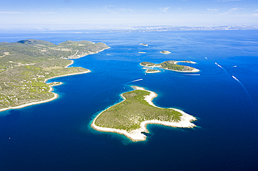 Island Ravnik and Budikovac at South of Vis Island, Mediterranean Sea, Croatia