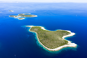 Island Ravnik and Budikovac at South of Vis Island, Mediterranean Sea, Croatia