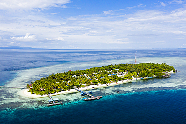 Aerial View of Arborek Island, Raja Ampat, West Papua, Indonesia