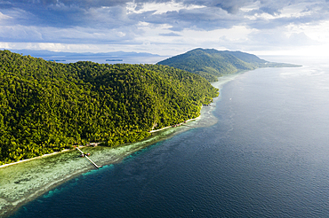 Aerial View of Mansuar Island, Raja Ampat, West Papua, Indonesia