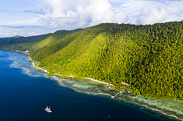 Aerial View of Mansuar Island, Raja Ampat, West Papua, Indonesia