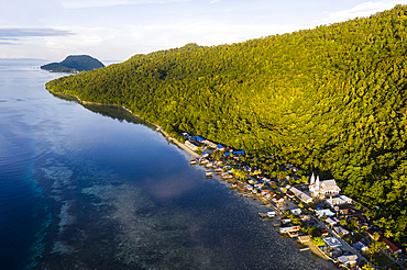 Aerial View of Yenbekwan Village, Raja Ampat, West Papua, Indonesia