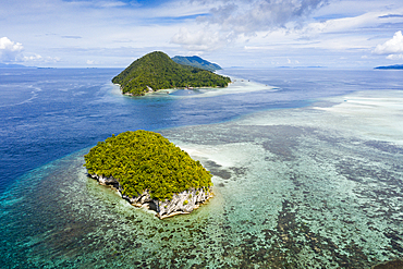 Aerial View of Cape Kri and Koh Island, Raja Ampat, West Papua, Indonesia