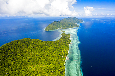 Aerial View of Mansuar and Kri, Raja Ampat, West Papua, Indonesia