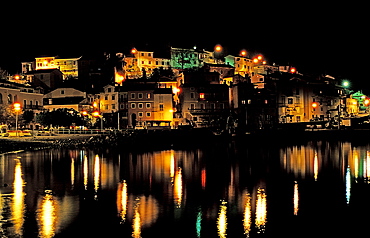 harbour in the night, Mo?cenicka Draga, Croatia, Istria, Mediterranean Sea