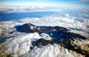 Rinjani Volcano, Arial view, Indonesia, Lombok, Lesser Sunda Islands