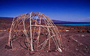 Desert camp of Afar nomads, Djibouti, Djibuti, Africa, Afar Triangle