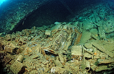 Ammunition on Umbria shipwreck, Wingate Reef, Sudan, Red Sea, Africa