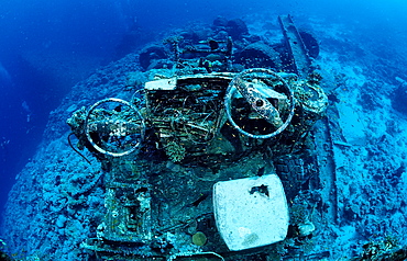 Car wreck near Blue Belt shipwreck, Sudan, Red Sea, Africa