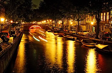 Keizersgracht at night, Amsterdam, The Netherlands (Holland), Europe