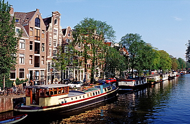 Houseboats, Amsterdam, The Netherlands (Holland), Europe