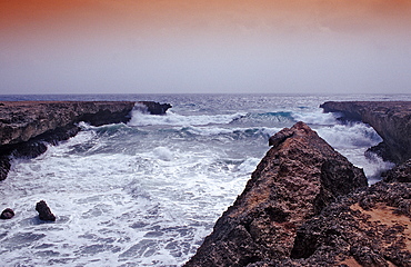 Storm on the coast, Netherlands Antilles, Bonaire, Caribbean Sea, Washington Slagbaai National Park, Playa Chikitu