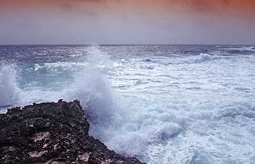 Storm on the coast, Netherlands Antilles, Bonaire, Caribbean Sea, Washington Slagbaai National Park, Playa Chikitu