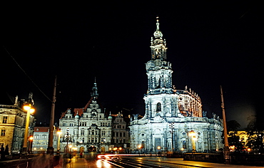 Hofkirche at night, Germany, Dresden