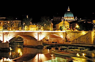 Ponte Vittorio Emmanuel II, Tiber bridge, San Pietro Cathedral, Italy, Rome, Vatican City