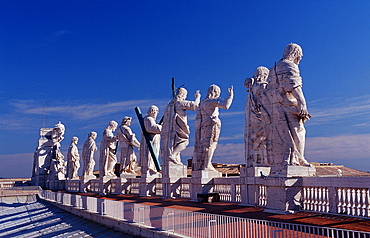 Statues of saints, St Peters Basilica, Italy, Rome, Vatican City