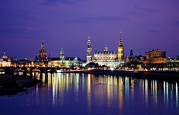 View of Dresden by Night, Germany, Dresden, Sachsen