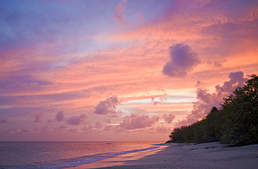 Sunset at Bikini Beach, Marshall Islands, Bikini Atoll, Micronesia, Pacific Ocean