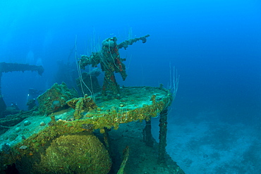 Anti Aircraft Machine Gun at Destroyer USS Lamson, Marshall Islands, Bikini Atoll, Micronesia, Pacific Ocean