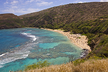 Beach of Hanauma Bay, Oahu, Pacific Ocean, Hawaii, USA