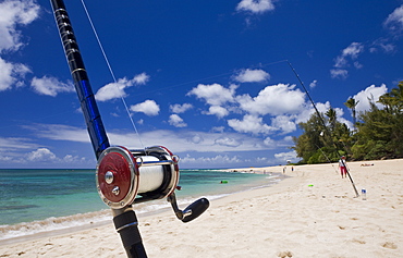 Beach of Haleiwa Beach Park, Oahu, Pacific Ocean, Hawaii, USA