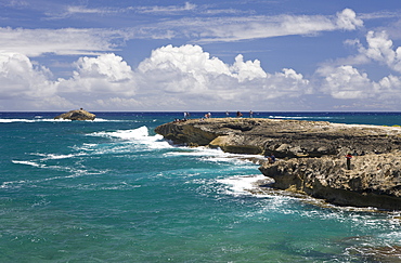 Rocks at Kahuku Makahoa Point, Oahu, Pacific Ocean, Hawaii, USA