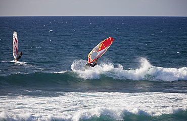 Windsurfer at Hookipa Beach, Maui, Hawaii, USA