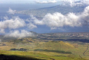 Landscape of Pico with Faial Island in Background, Pico Island, Azores, Portugal