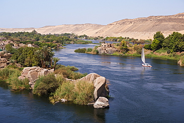 Felucca on Nile River Cataract, Aswan, Egypt