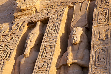 Statue at Front of Small Hathor Temple of Nefertari, Abu Simbel, Egypt