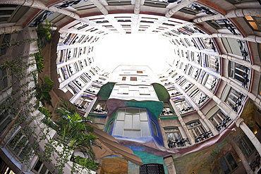 Casa Mila Atrium of Architect Antoni Gaudi, Barcelona, Catalonia, Spain