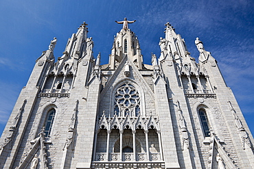 Catholic Church Temple de Sagrat Cor at Top of Tibidabo Mountain, Barcelona, Catalonia, Spain