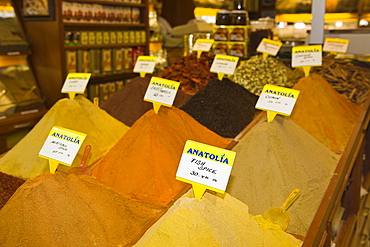 Spices at Spice Bazaar, Istanbul, Turkey